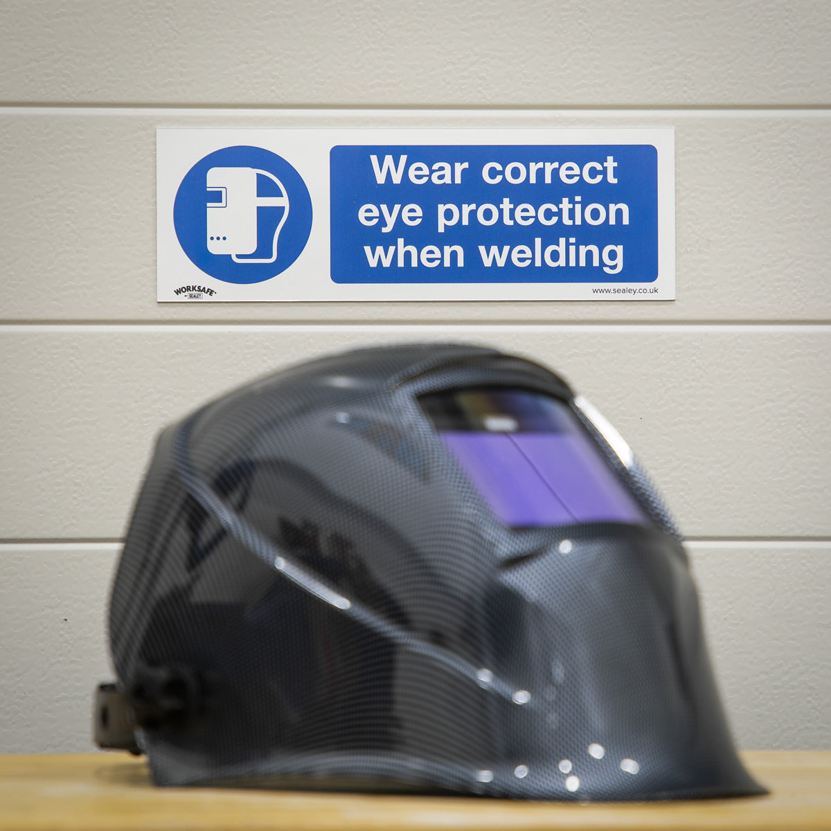 Worksafe Wear Eye Protection When Welding Safety Sign - Self-Adhesive Vinyl SS54V1