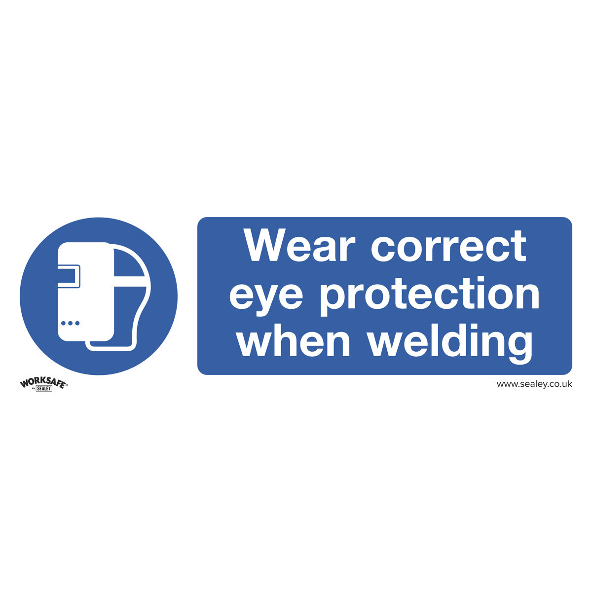 Worksafe Wear Eye Protection When Welding Safety Sign, Self-Adhesive Vinyl - Pack of 10 SS54V10