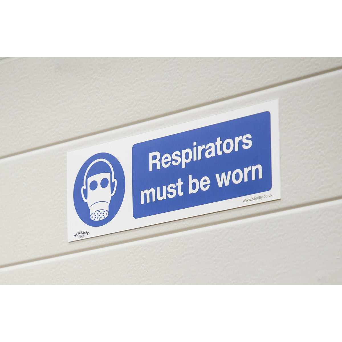 Worksafe Respirators Must Be Worn Safety Sign, Self-Adhesive Vinyl - Pack of 10 SS56V10