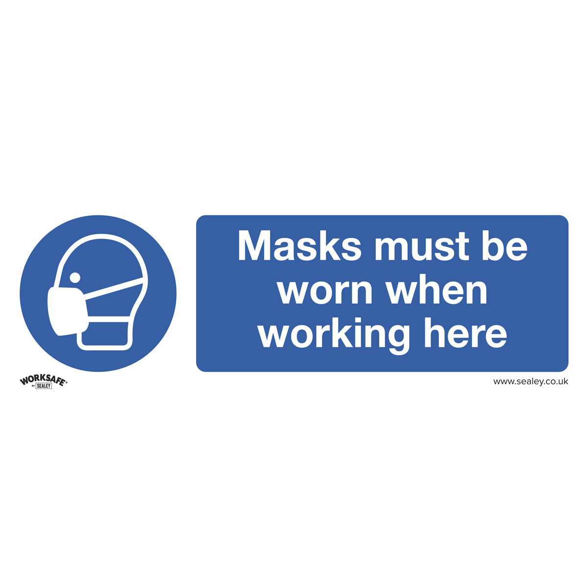 Worksafe Masks Must Be Worn Safety Sign - Self-Adhesive Vinyl SS57V1