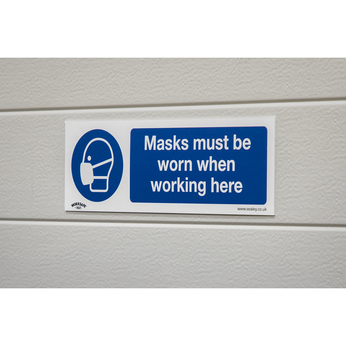 Worksafe Masks Must Be Worn Safety Sign - Self-Adhesive Vinyl SS57V1