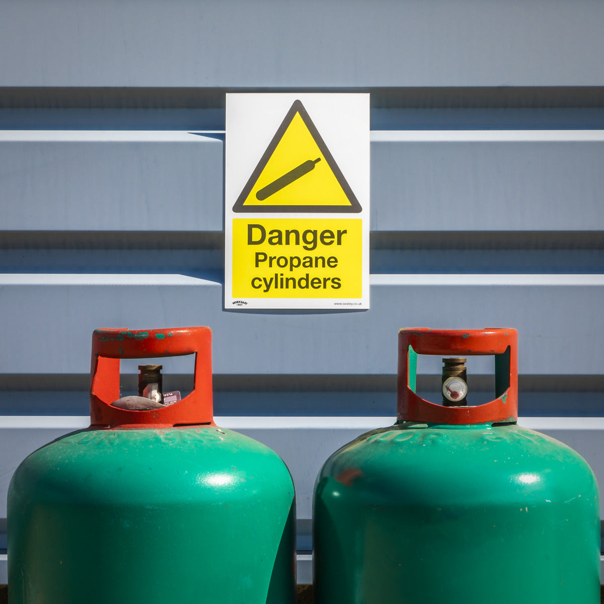 Worksafe Danger Propane Cylinders Safety Sign - Self-Adhesive Vinyl SS62V10
