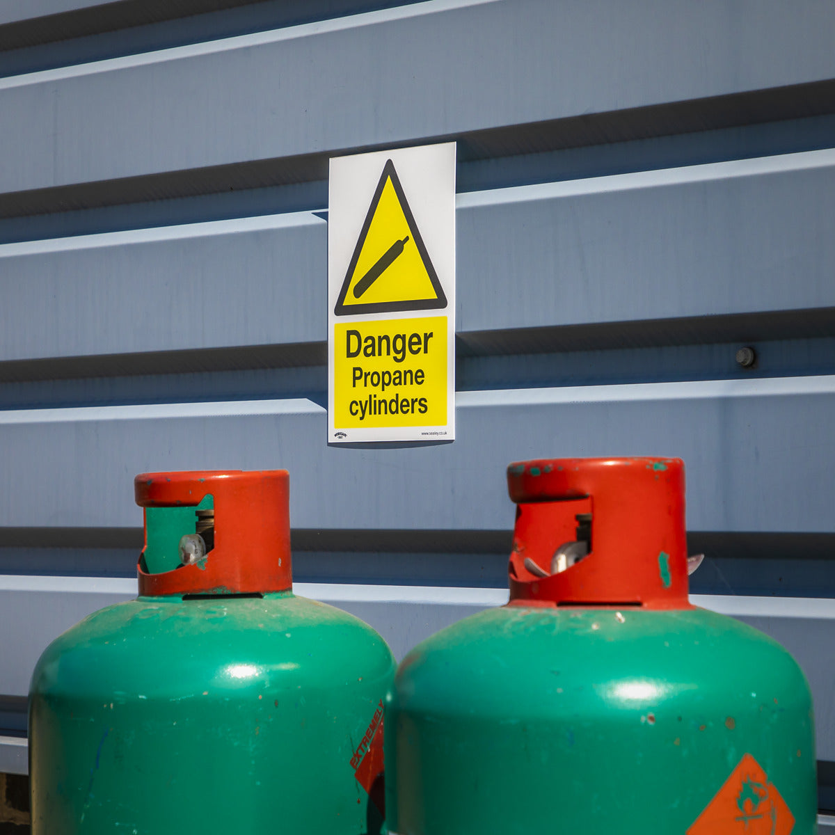 Worksafe Danger Propane Cylinders Safety Sign - Self-Adhesive Vinyl SS62V10