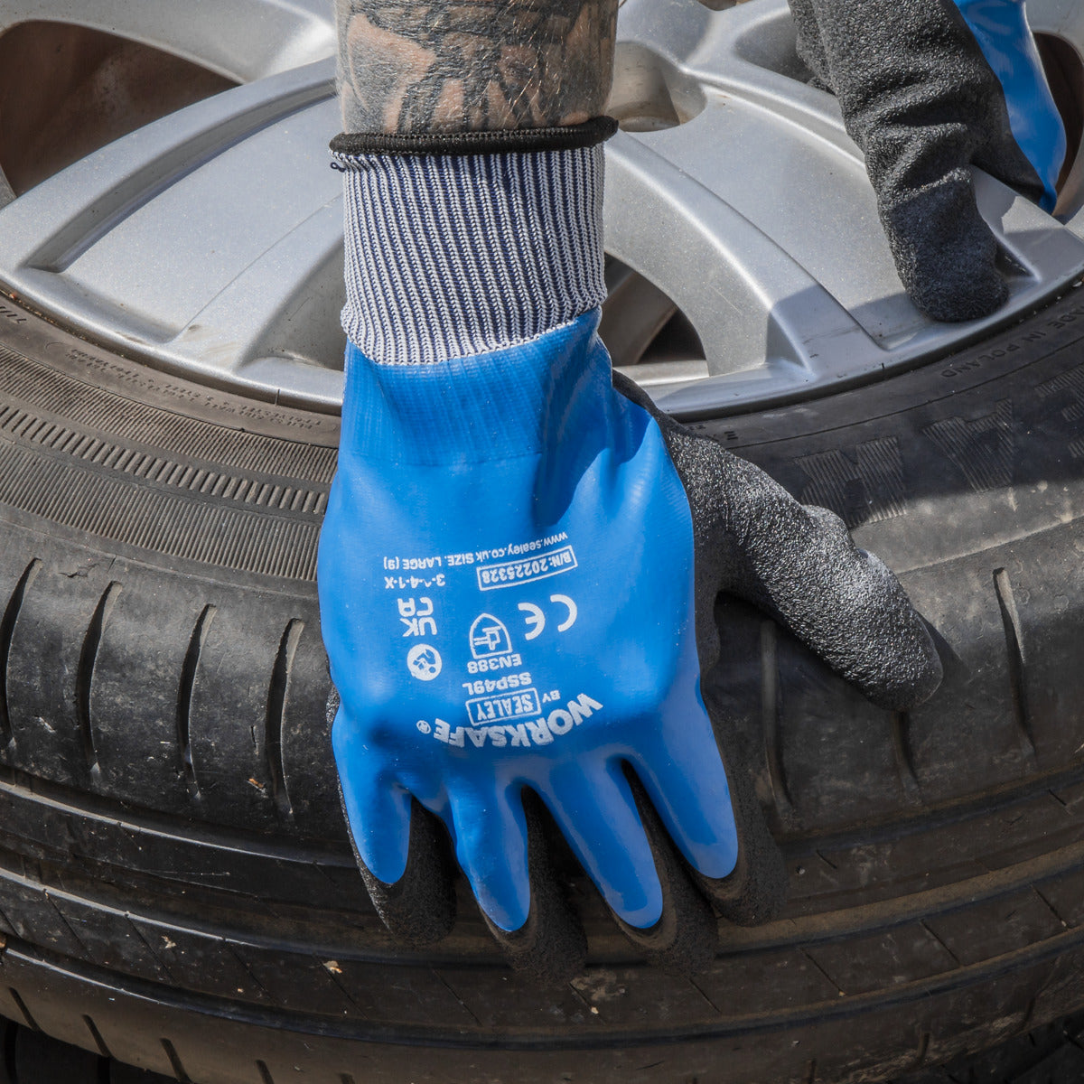 Worksafe Waterproof Latex Gloves, Large - Pair SSP49L