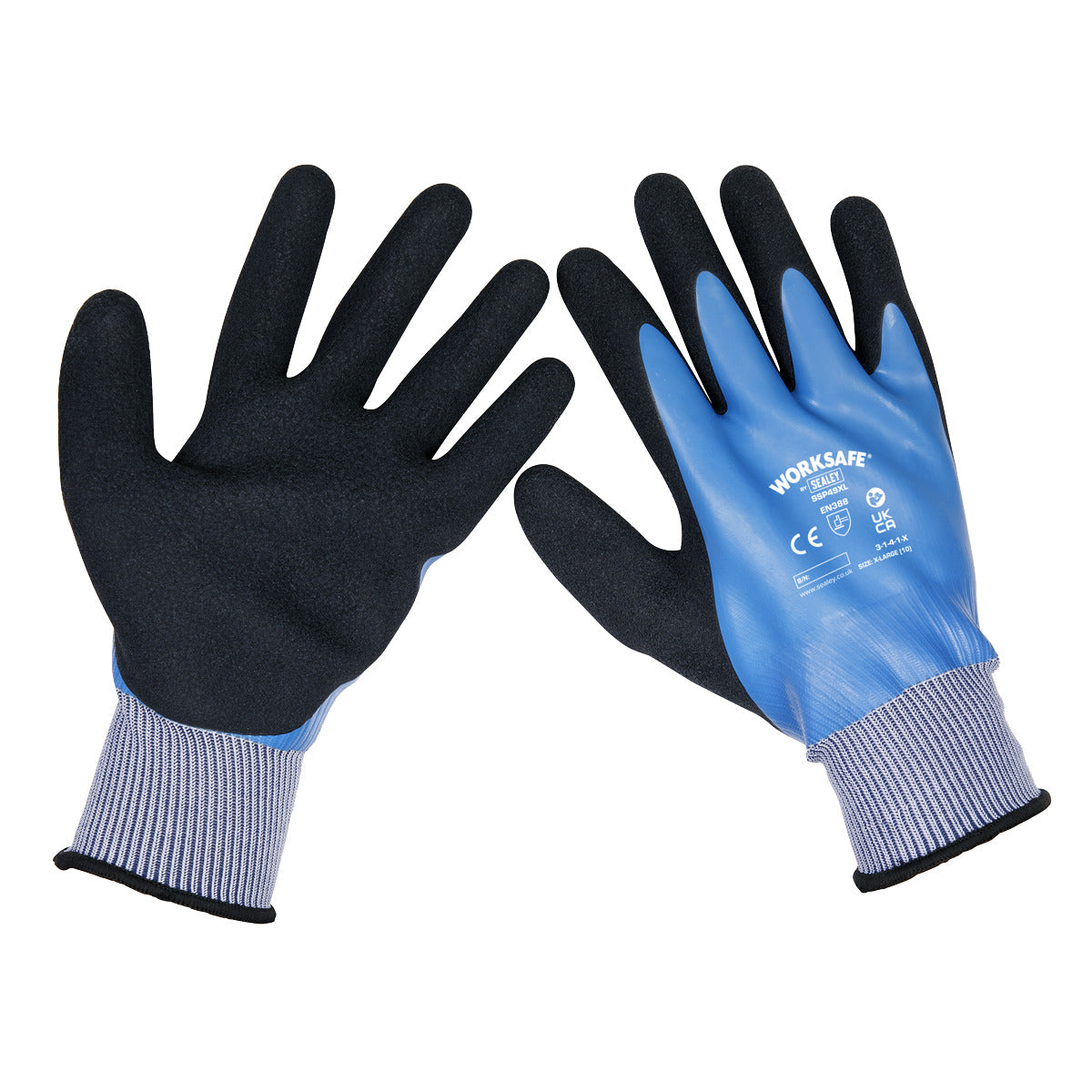 Worksafe Waterproof Latex Gloves, X-Large - Pair SSP49XL