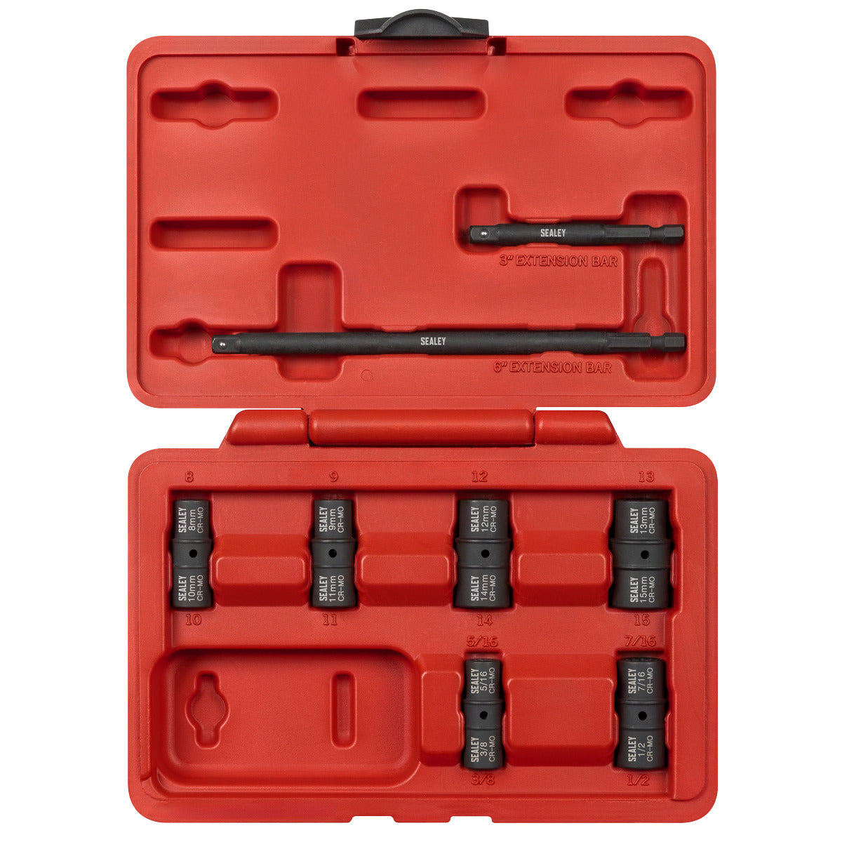 Sealey Flip Socket Set 1/4"Sq Drive 12-Point 8pc SX08