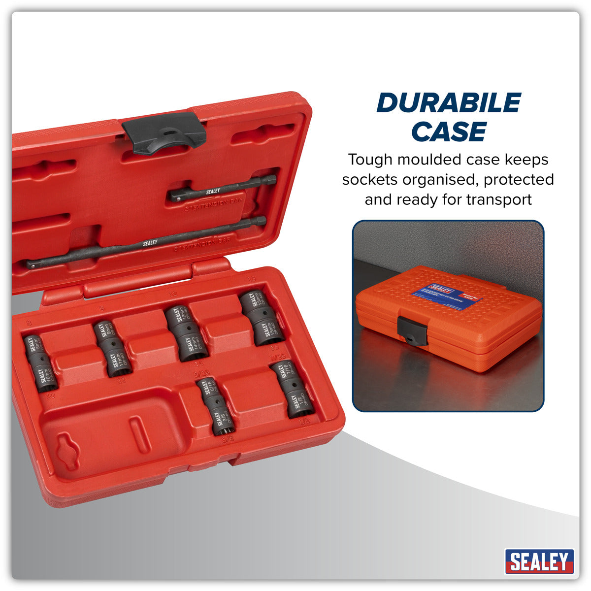 Sealey Flip Socket Set 1/4"Sq Drive 12-Point 8pc SX08
