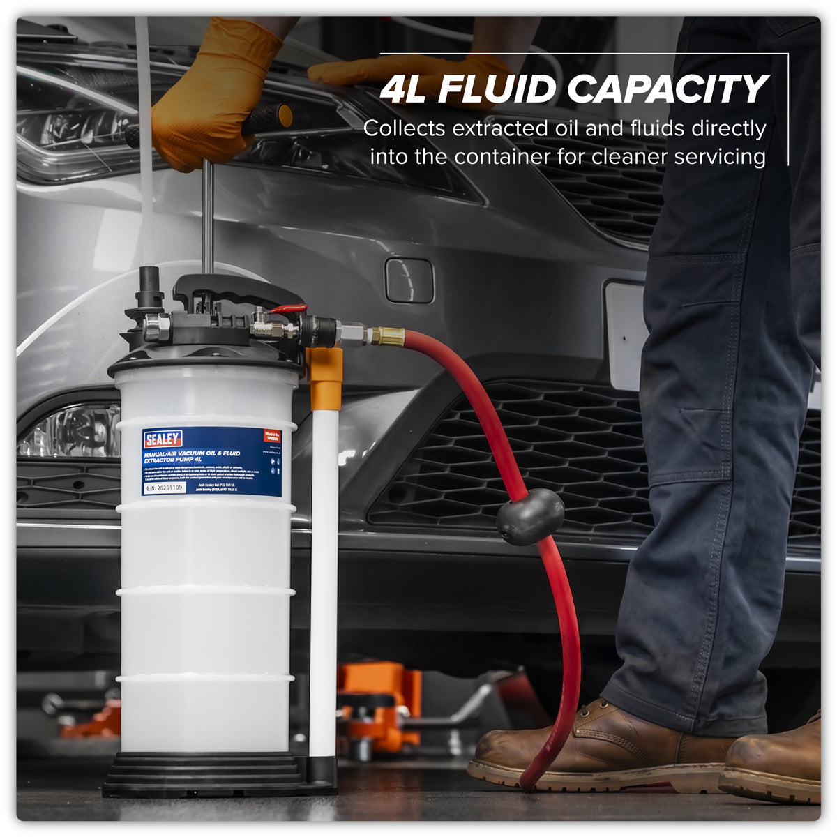 Sealey 4L Manual/Air Vacuum Oil & Fluid Extractor Pump TP6900