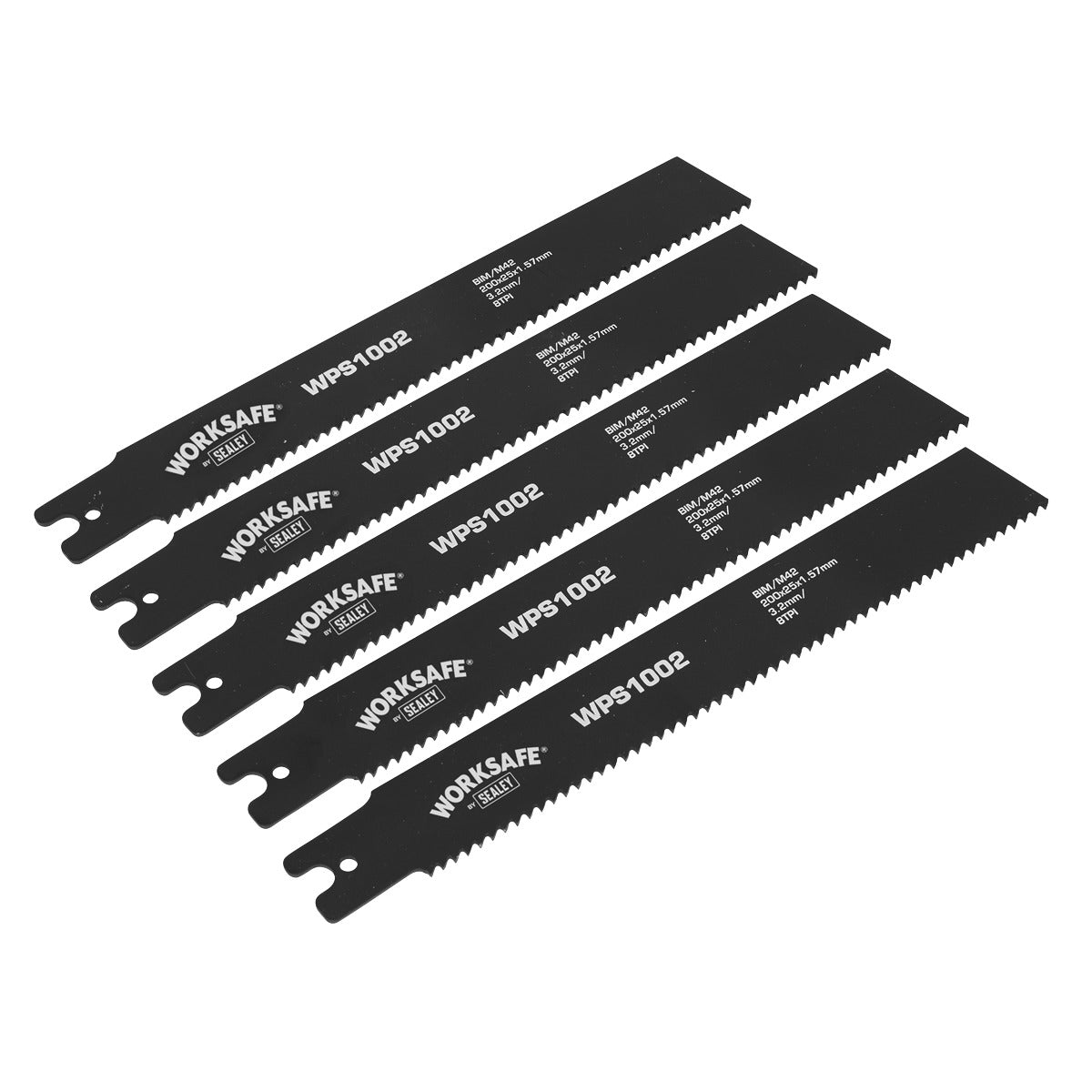 Worksafe Pipe Saw Blade 200 x 25 x 1.7mm 8tpi - Pack of 5 WPS1002