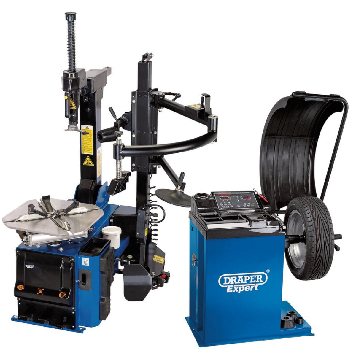 Draper Expert Tyre Changer with Assist Arm and Wheel Balancer Kit 02152
