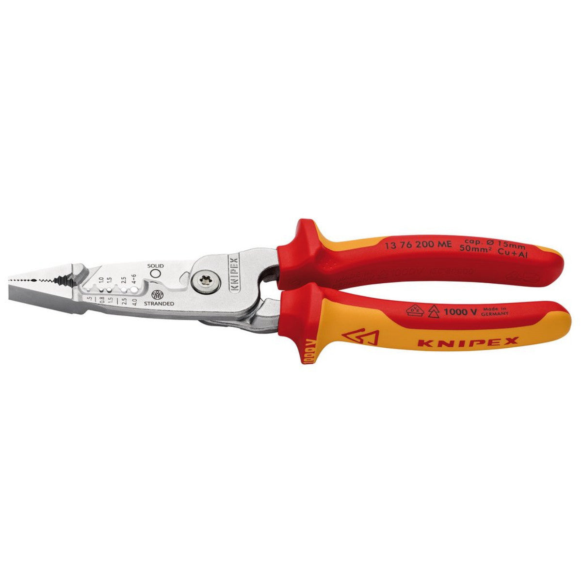Knipex 13 76 200 ME VDE Wire Stripper with Multi-Component Grips, 200mm 13192