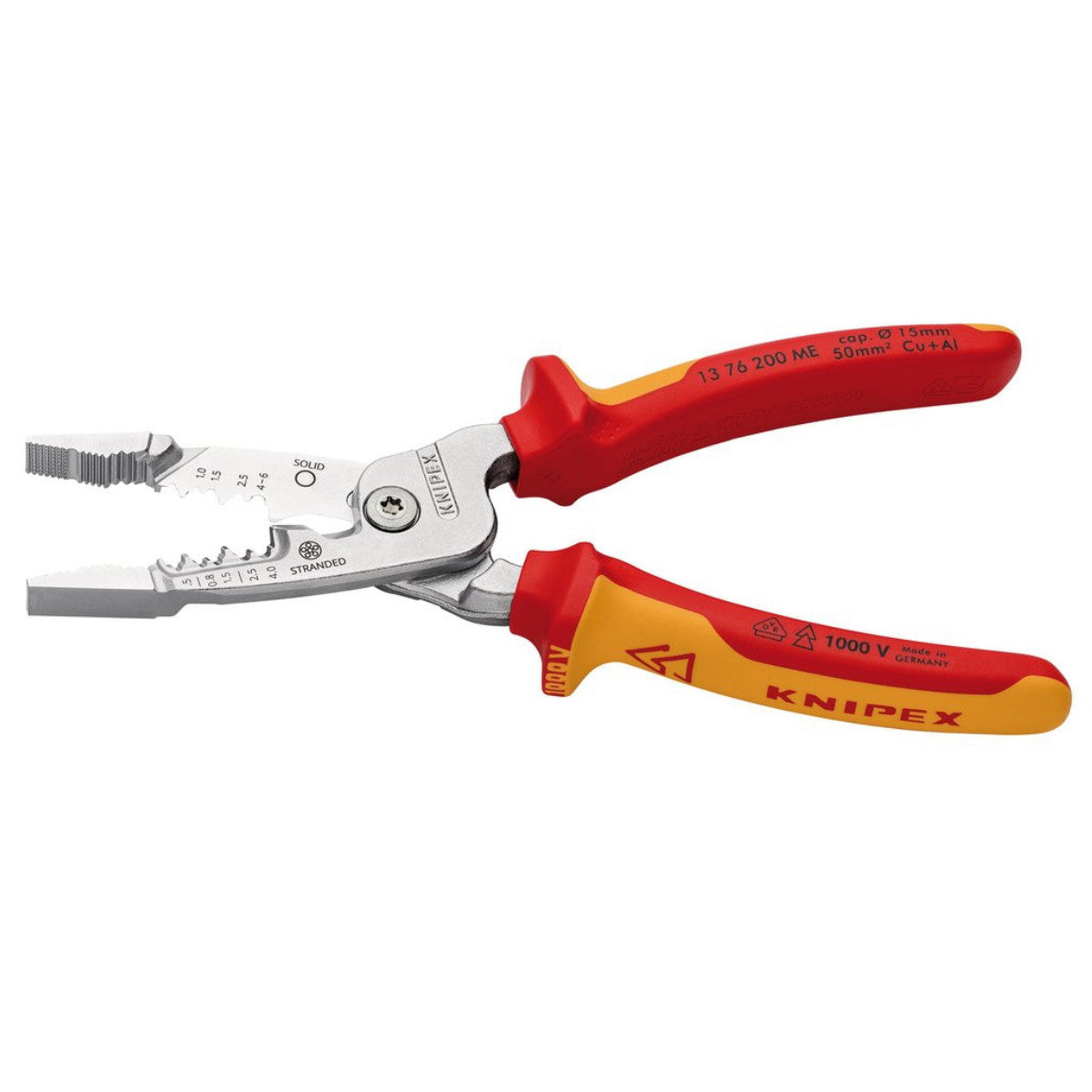 Knipex 13 76 200 ME VDE Wire Stripper with Multi-Component Grips, 200mm 13192