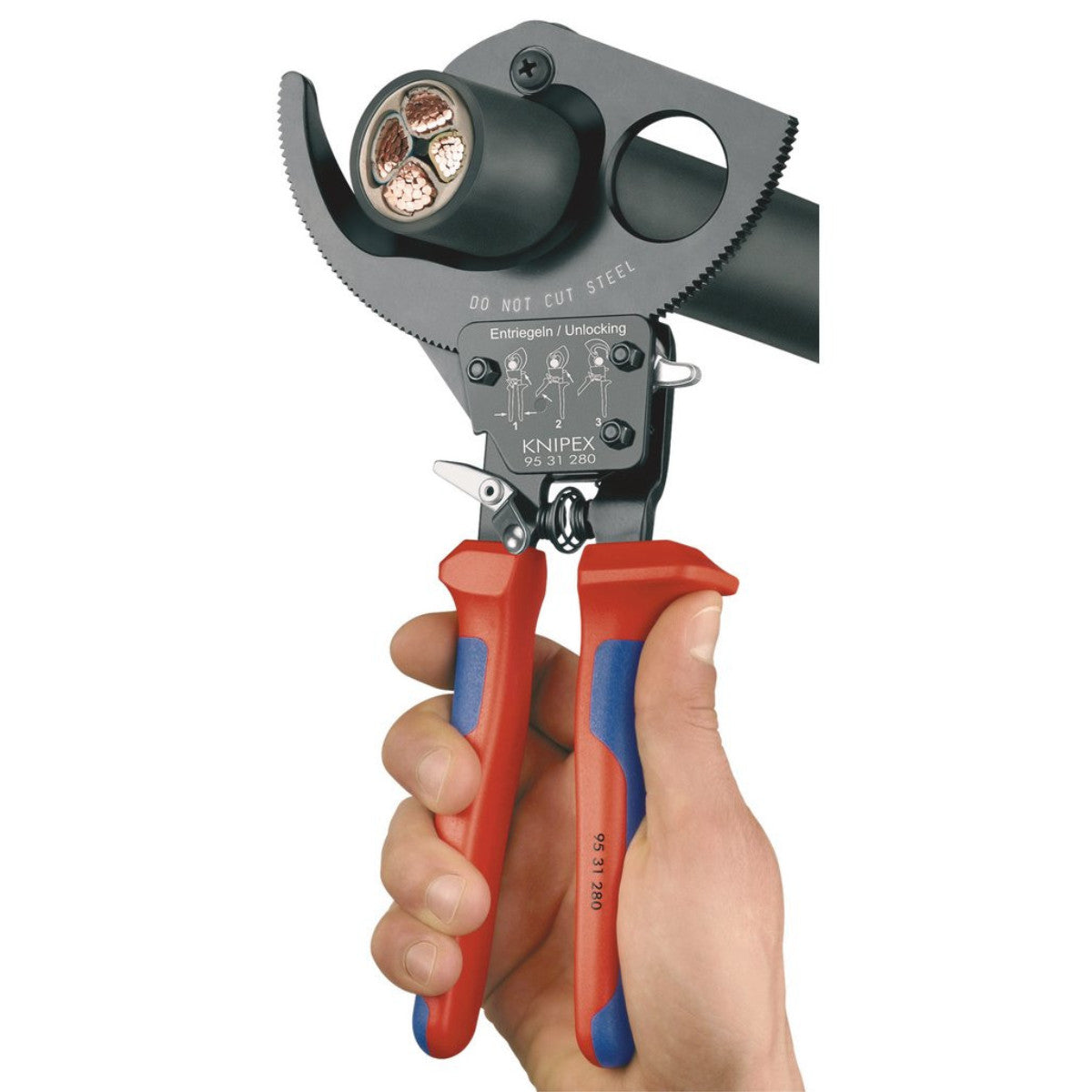 Knipex 95 31 250 Ratchet Action Cable Cutter, 250mm 18555