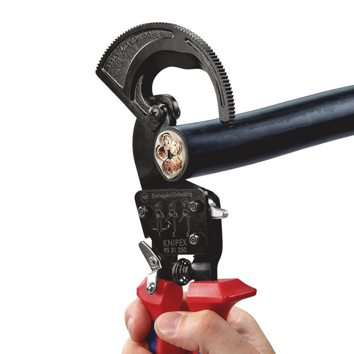 Knipex 95 31 250 Ratchet Action Cable Cutter, 250mm 18555