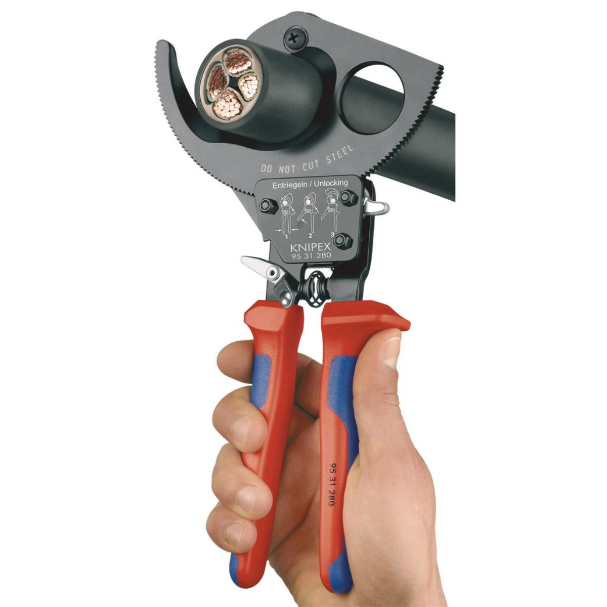 Knipex 95 31 280 Ratchet Action Cable Cutter, 280mm 18557