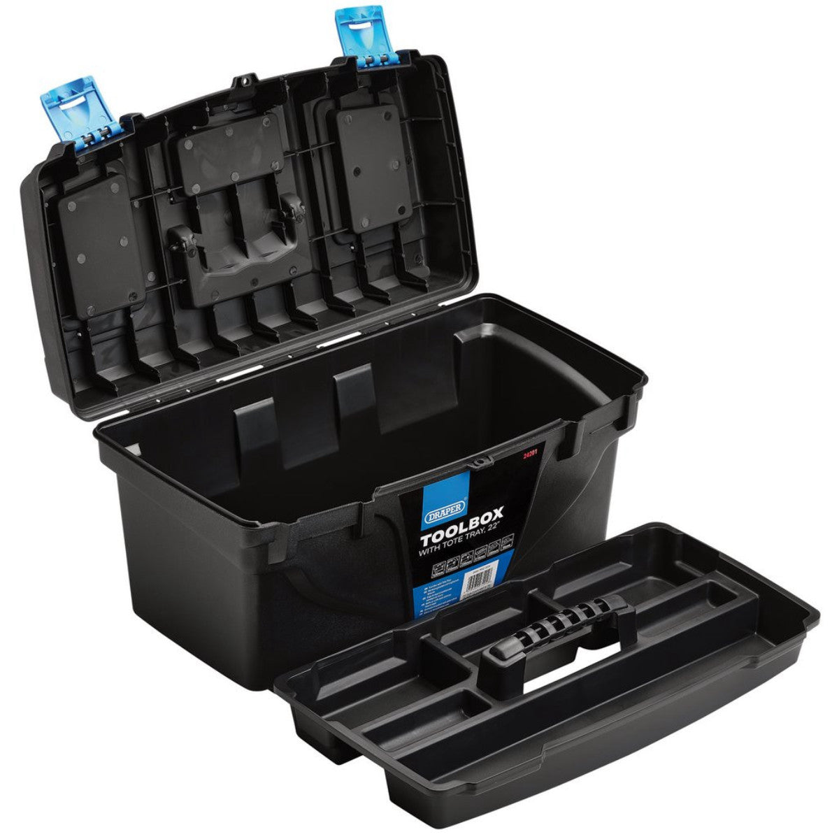 Draper Plastic Toolbox with Tote Tray, 22" 24201