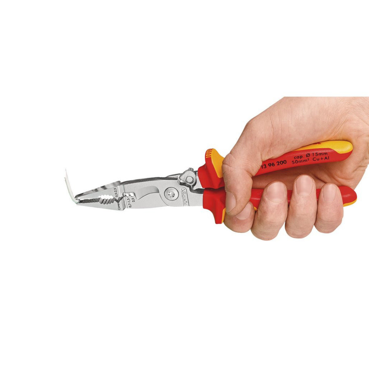 Knipex 13 92 200 Pliers for Electrical Installation with multi-component grips black atramentized, 200mm 24376