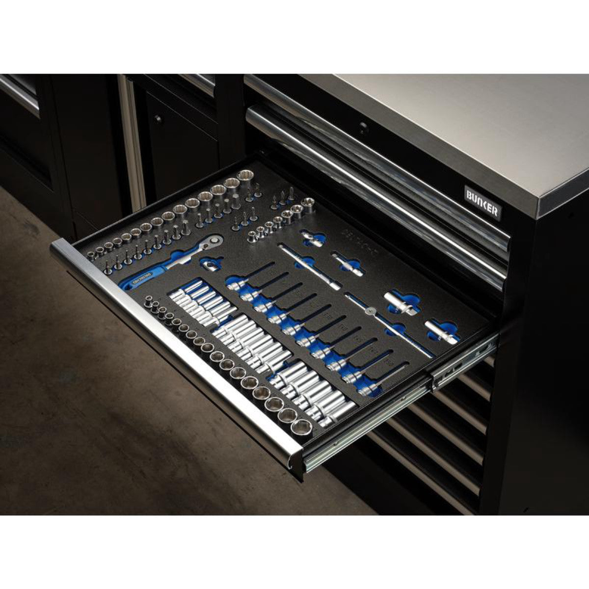 Draper Socket Set, 3/8" Sq. Dr. in EVA Foam Inlay 29445