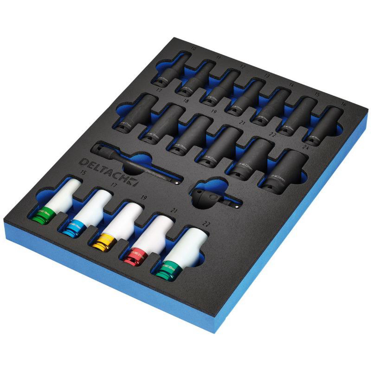 Draper Impact Socket Set in EVA Foam Inlay, 1/2" (20 Piece) 29717