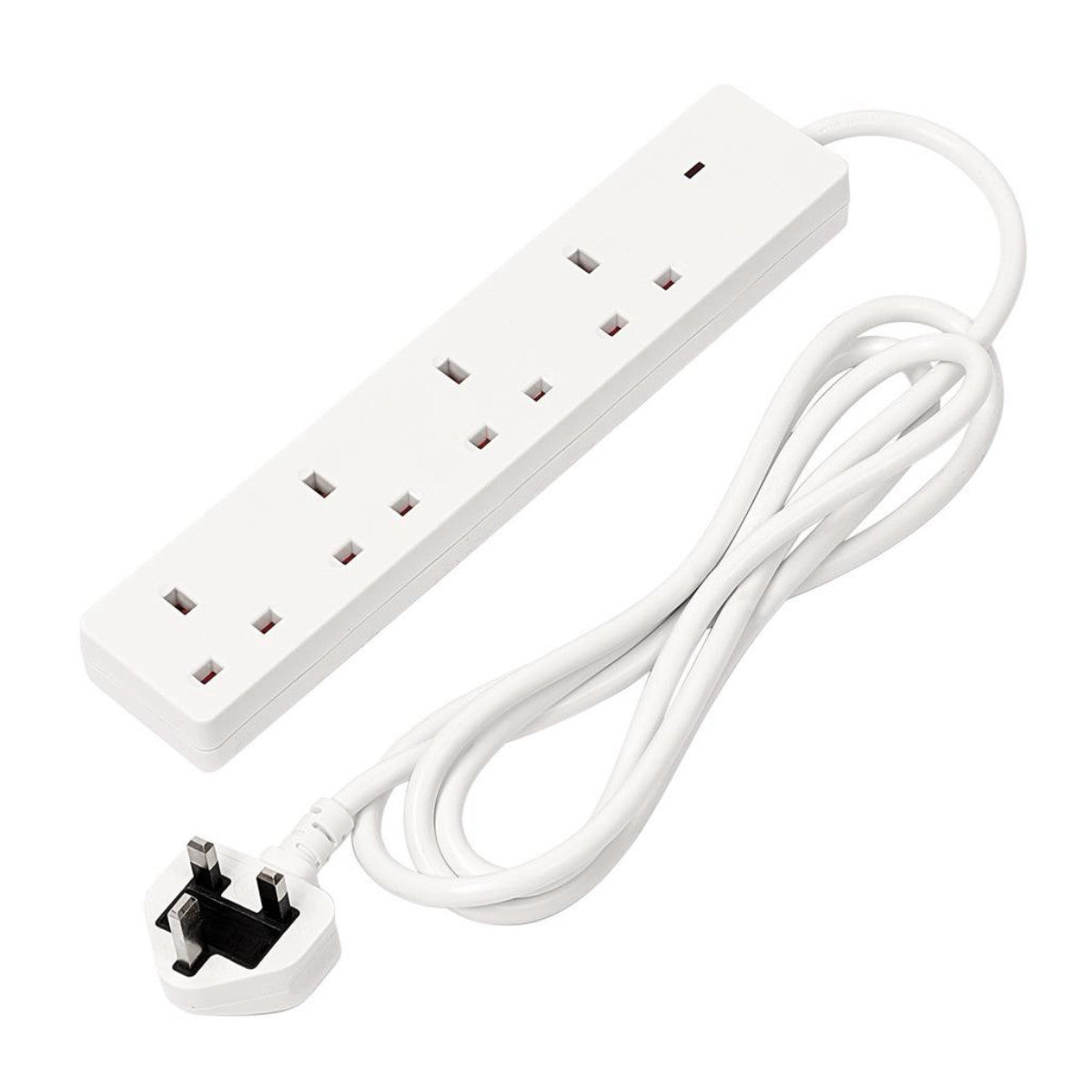 Draper 4 Way White Extension Lead, 2m 30891