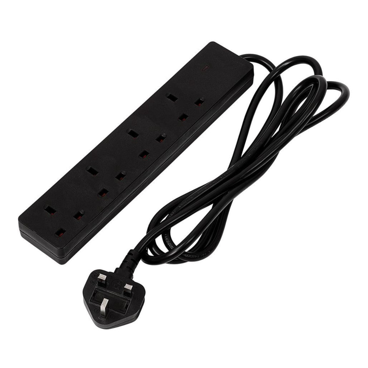 Draper 4 Way Black Extension Lead, 2m 30909