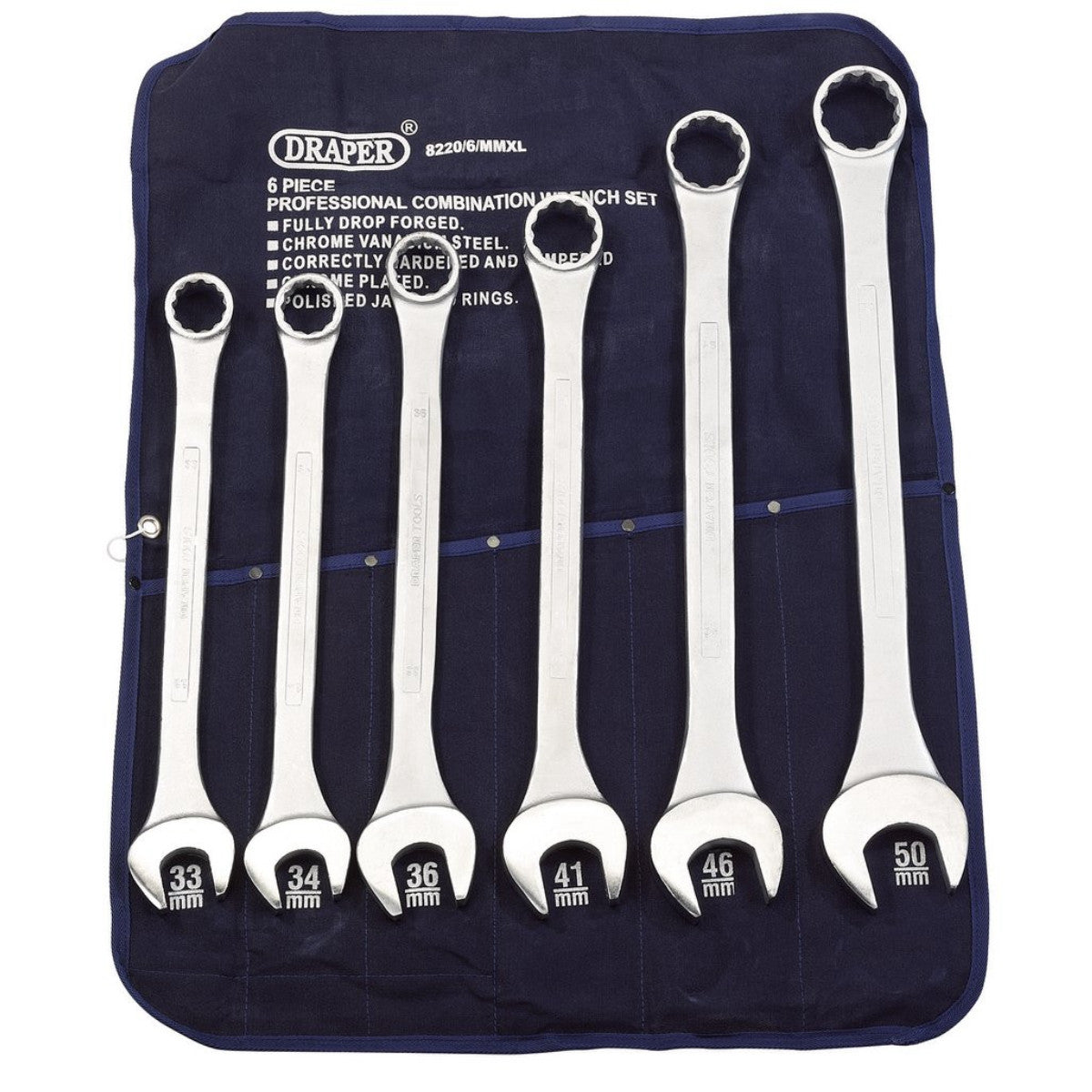 Draper Heavy Duty Long Pattern Metric Combination Spanner Set (6 Piece) 31167
