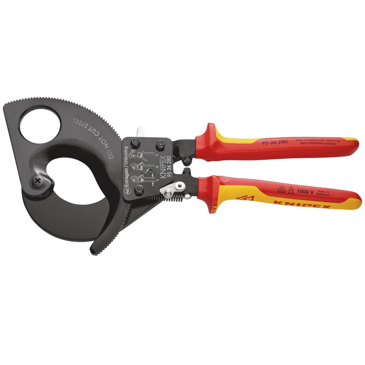 Knipex 95 36 280 VDE Heavy Duty Cable Cutter, Ratchet Action, 280mm 55015