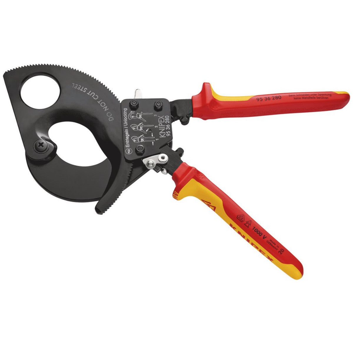 Knipex 95 36 280 VDE Heavy Duty Cable Cutter, Ratchet Action, 280mm 55015