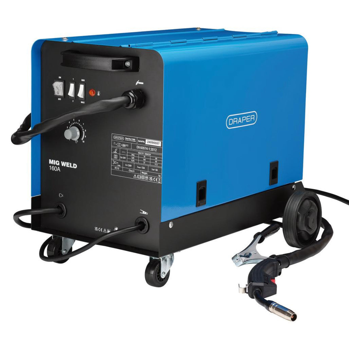 Draper Gas/Gasless MIG Welder, 160A 71095