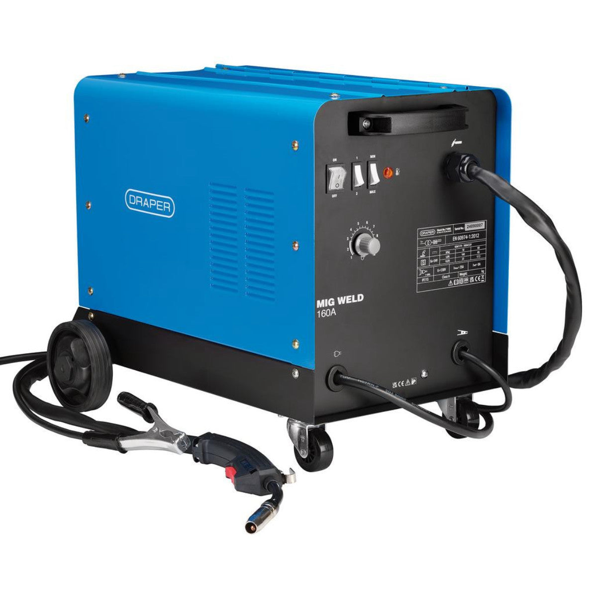 Draper Gas/Gasless MIG Welder, 160A 71095