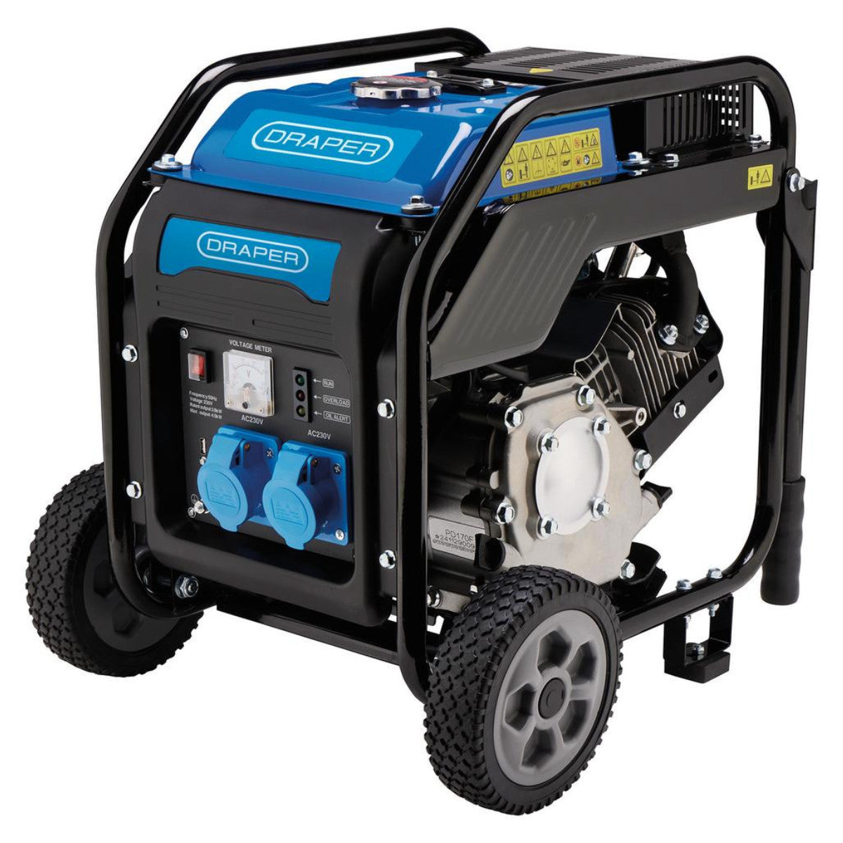 Draper Petrol Open Frame Inverter Generator with Wheels, 3800W 98683