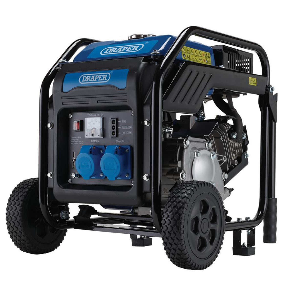 Draper Petrol Open Frame Inverter Generator with Wheels, 3800W 98683
