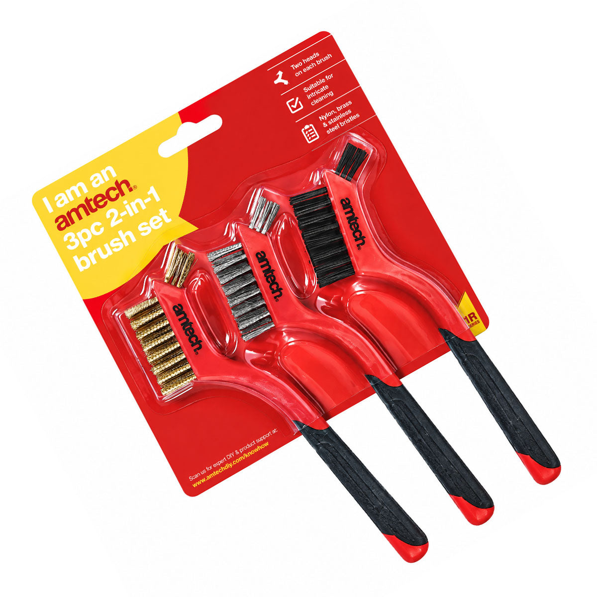 Amtech 3 Piece 2-in-1 Brush Set S3535