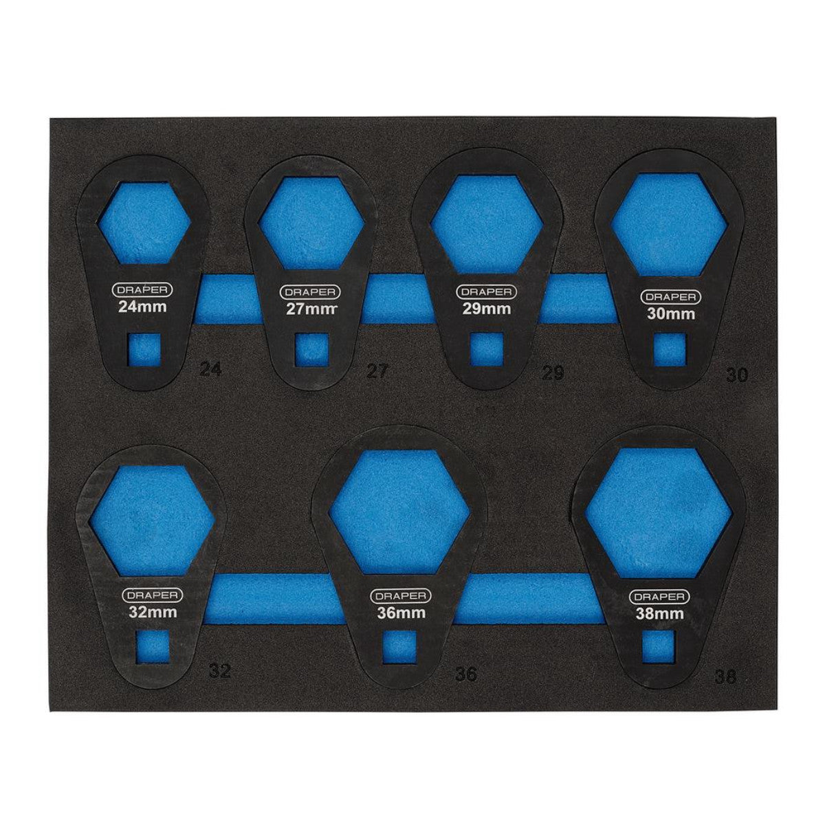 Draper Oil Filter Offset Wrench Set, 3/8" Sq. Dr., 6-Point (7 Piece) 31814