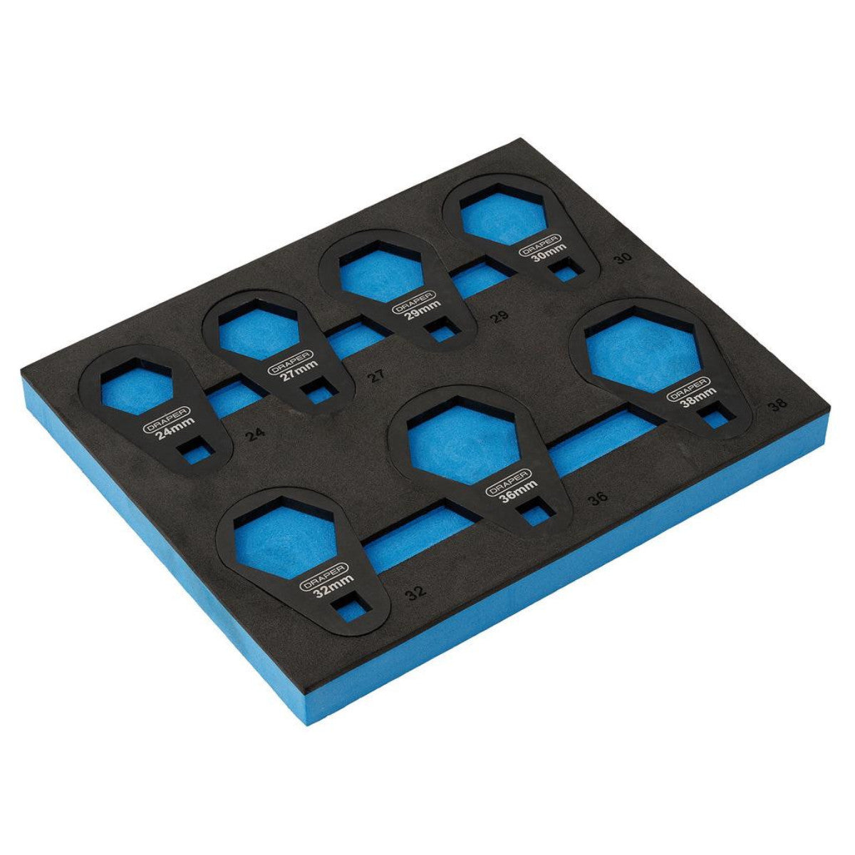 Draper Oil Filter Offset Wrench Set, 3/8" Sq. Dr., 6-Point (7 Piece) 31814