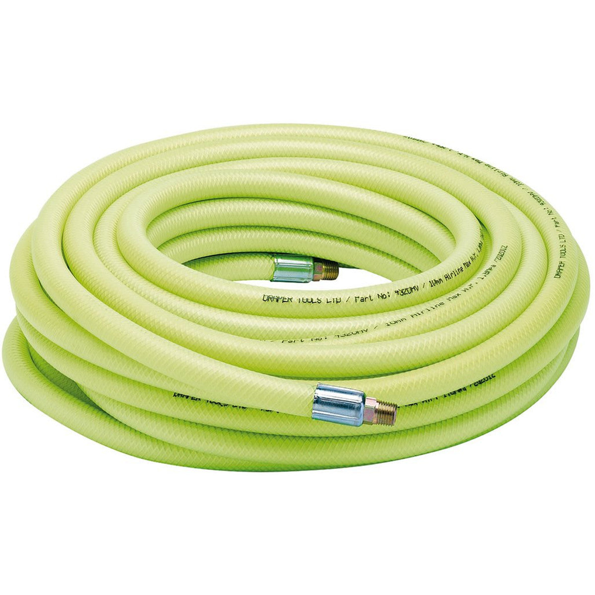 Draper High-Vis Air Line Hose, 15.2m, 10mm Bore, 1/4" BSP 23191