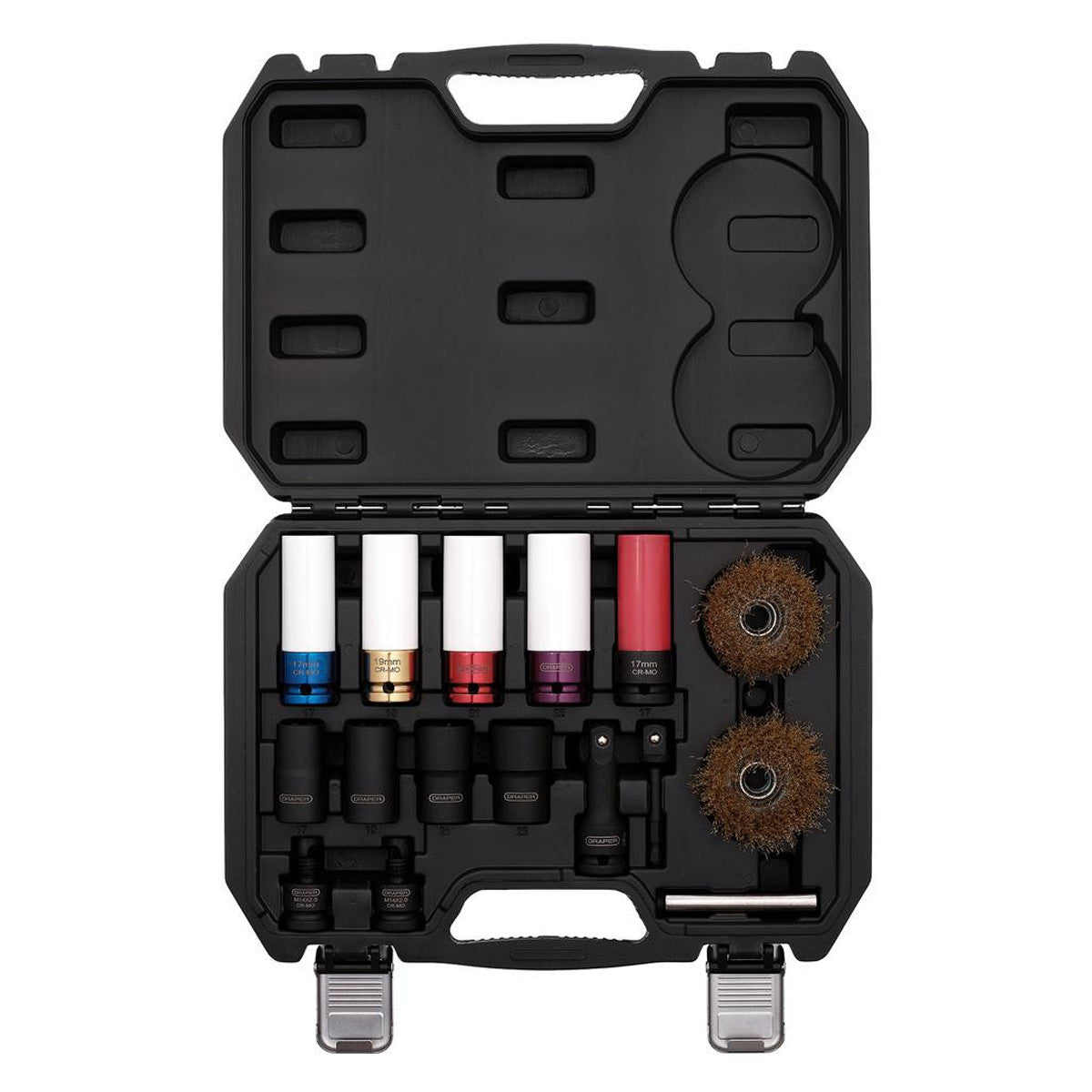 Draper Wheel Nut Socket and Nut and Bolt Extractor Set, 1/2" Sq. Dr., 6-Point (16 Piece) 31815
