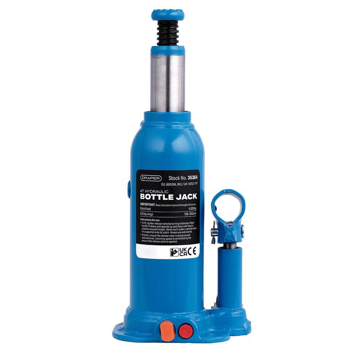 Draper Hydraulic Bottle Jack, 4 Tonne 36364
