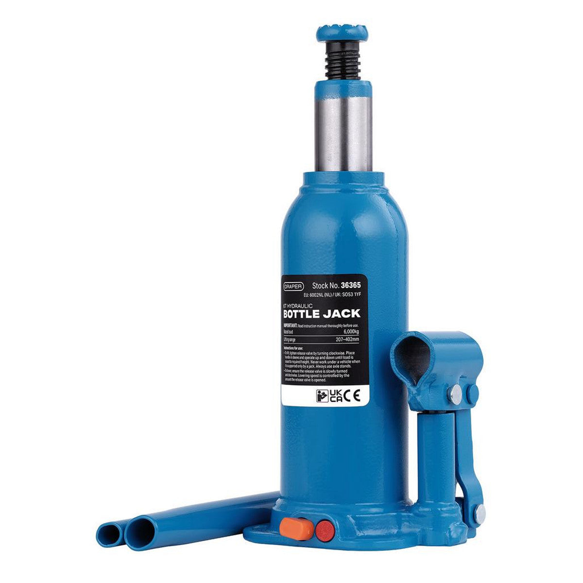 Draper Hydraulic Bottle Jack, 6 Tonne 36365