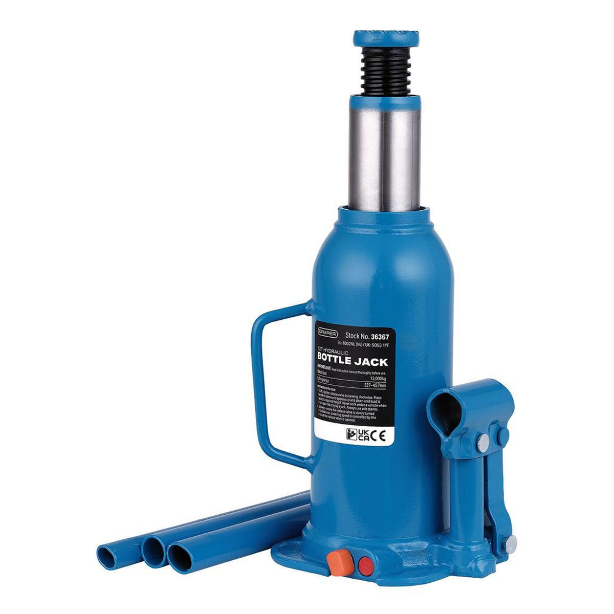 Draper Hydraulic Bottle Jack, 12 Tonne 36367
