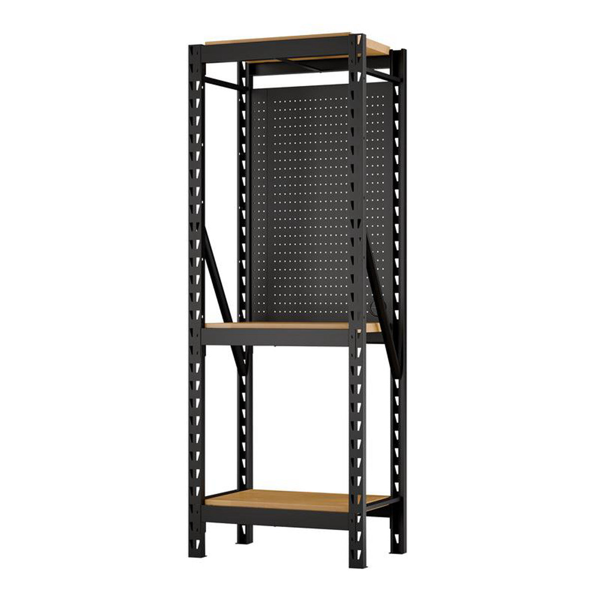 Bunker 17 Piece Modular 3 Tier Racking with Hardwood Shelving and Pegboards, 750mm 39683
