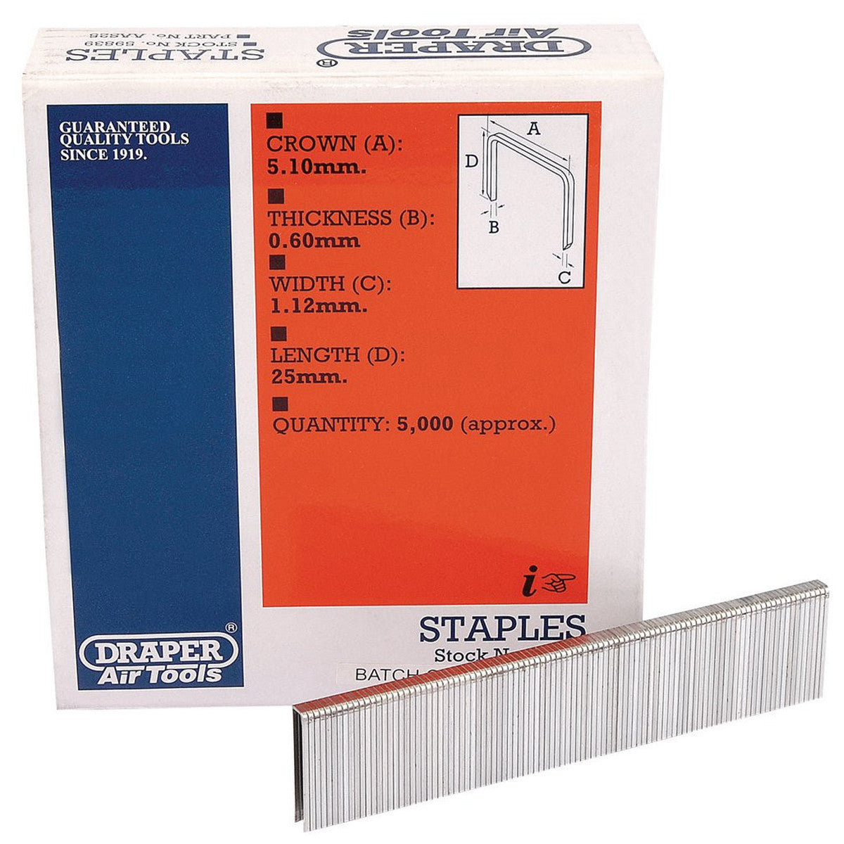 Draper Staples, 25mm (5000) 59839