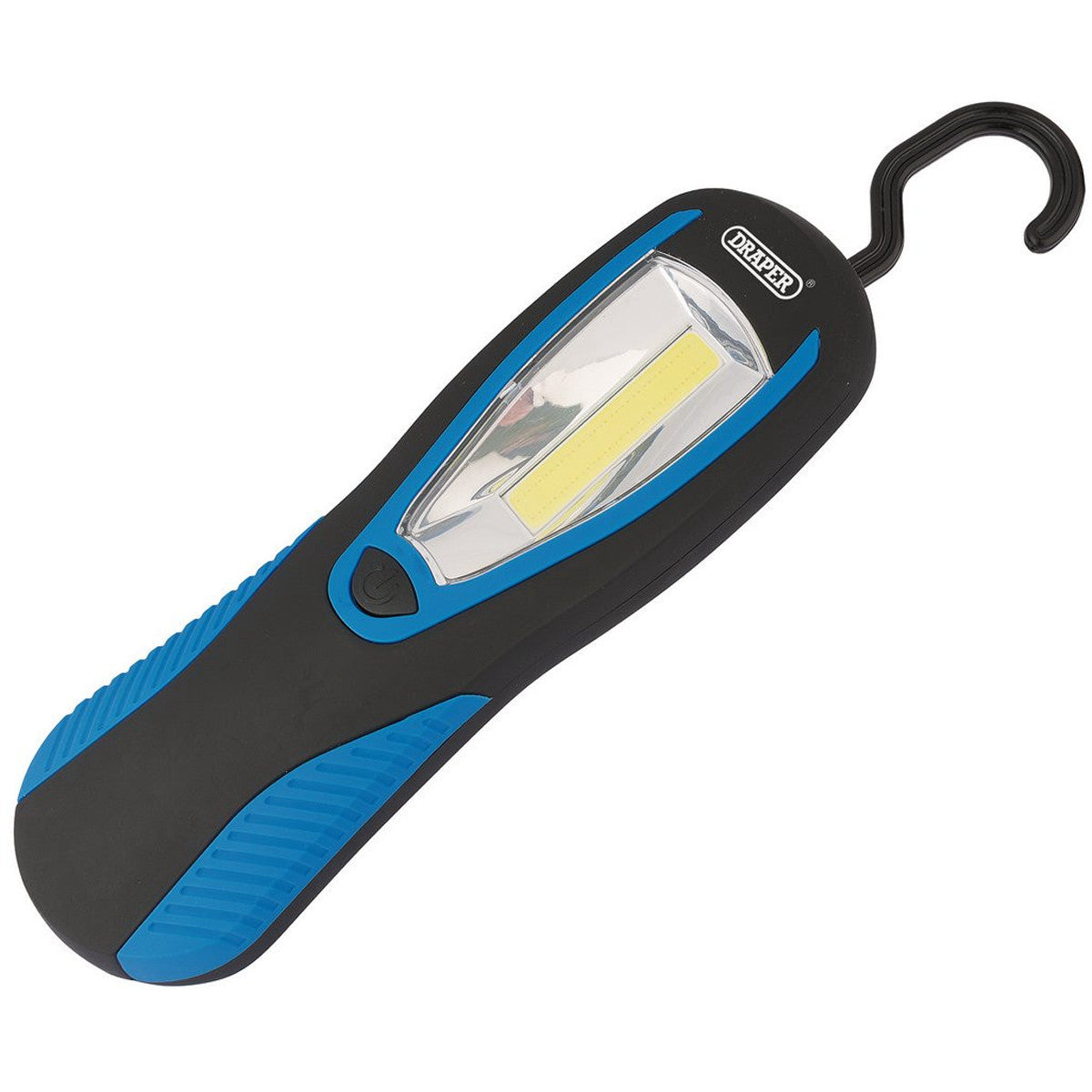 Draper COB LED Work Light with Magnetic Back and Hanging Hook, 3W, 200 Lumens, Blue, 3 x AA Batteries Supplied 94507
