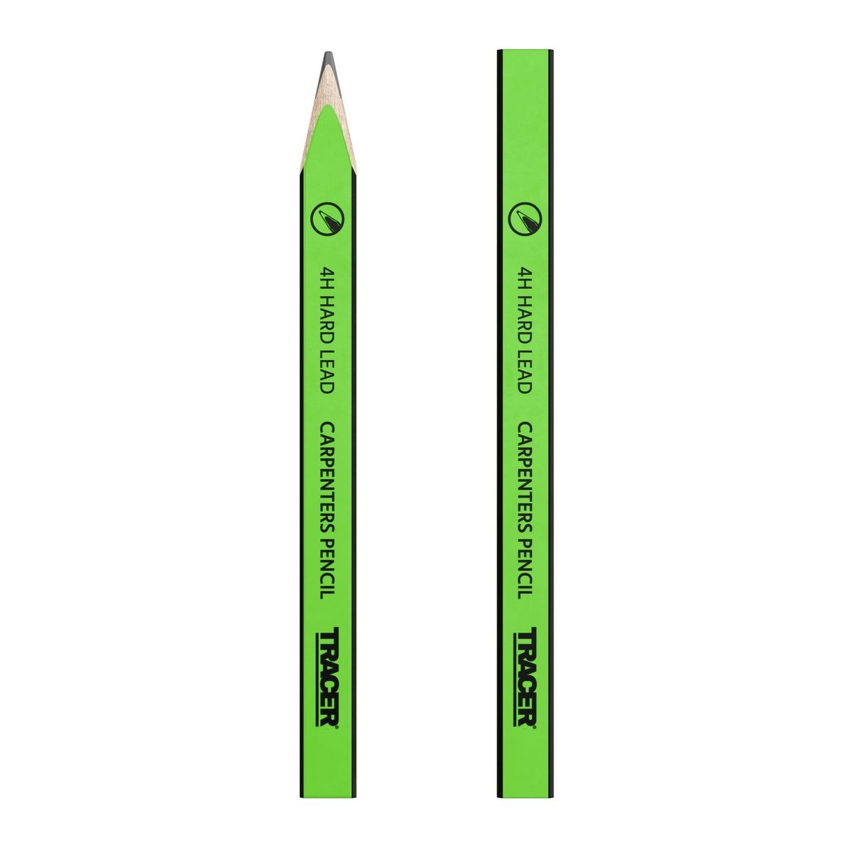 TRACER 4H Carpenters Pencils (Hard Lead) 10pc - c/w Sharpener ACP1