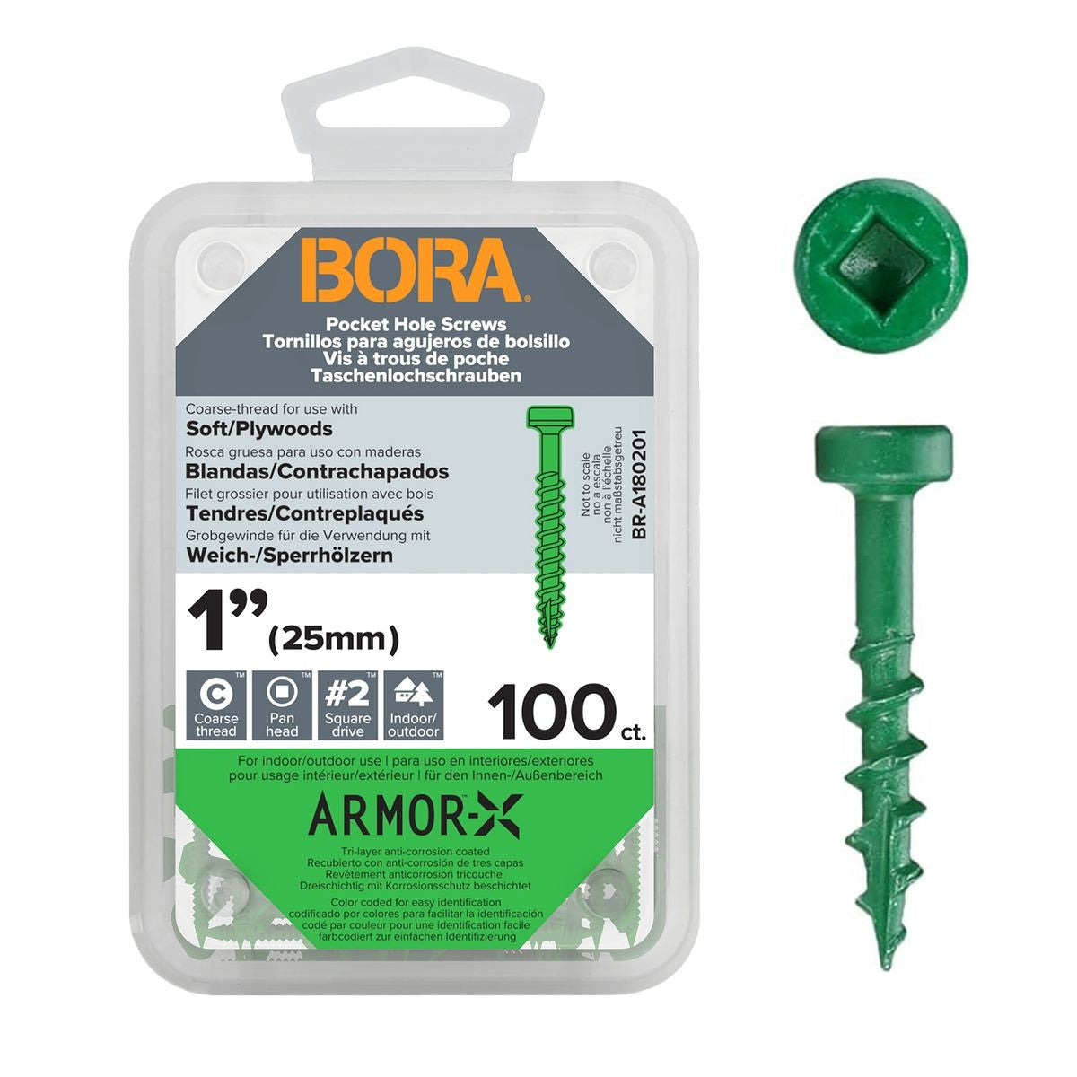 BORA Screws 1-Inch Coarse 100-pcs BR-A180201