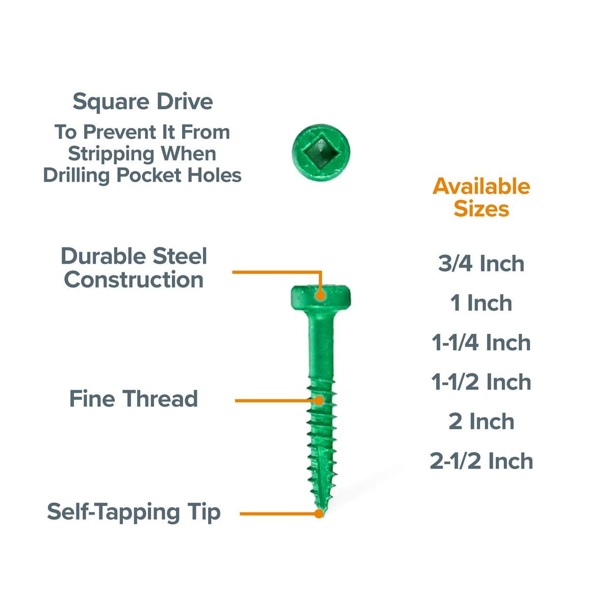 BORA Screws 1-Inch Fine 100-pcs BR-A180401