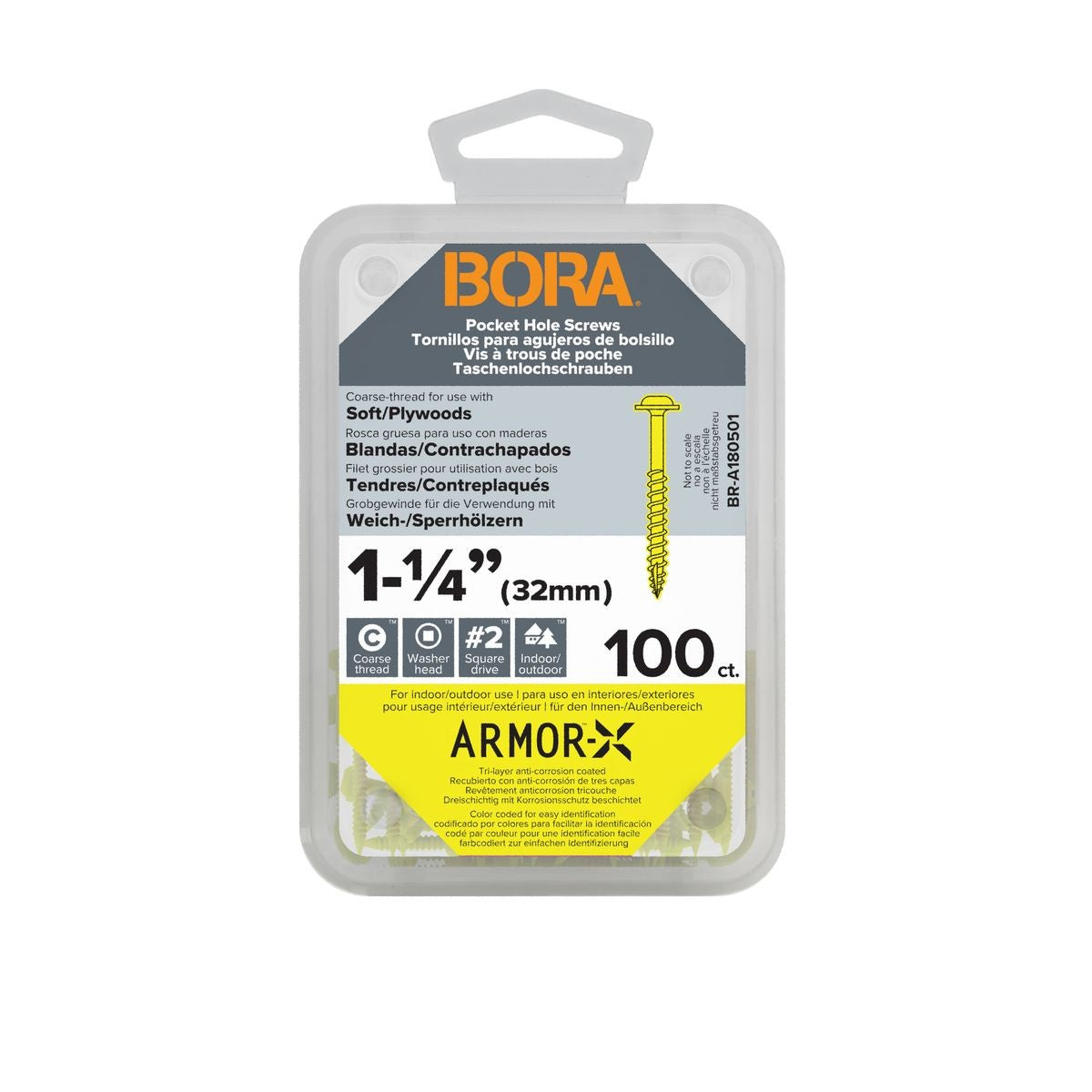 BORA Screws 1-1/4-Inch Coarse 100-pcs BR-A180501