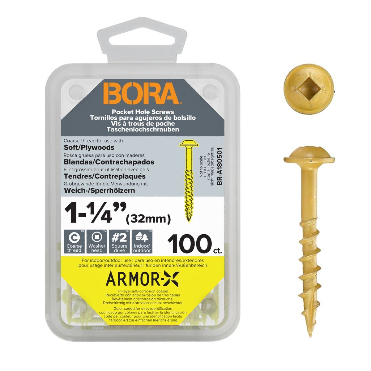 BORA Screws 1-1/4-Inch Coarse 100-pcs BR-A180501