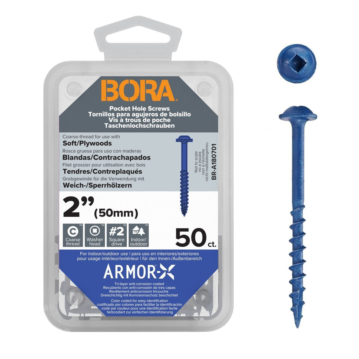 BORA Screws 2-Inch Coarse 50-pcs BR-A180701