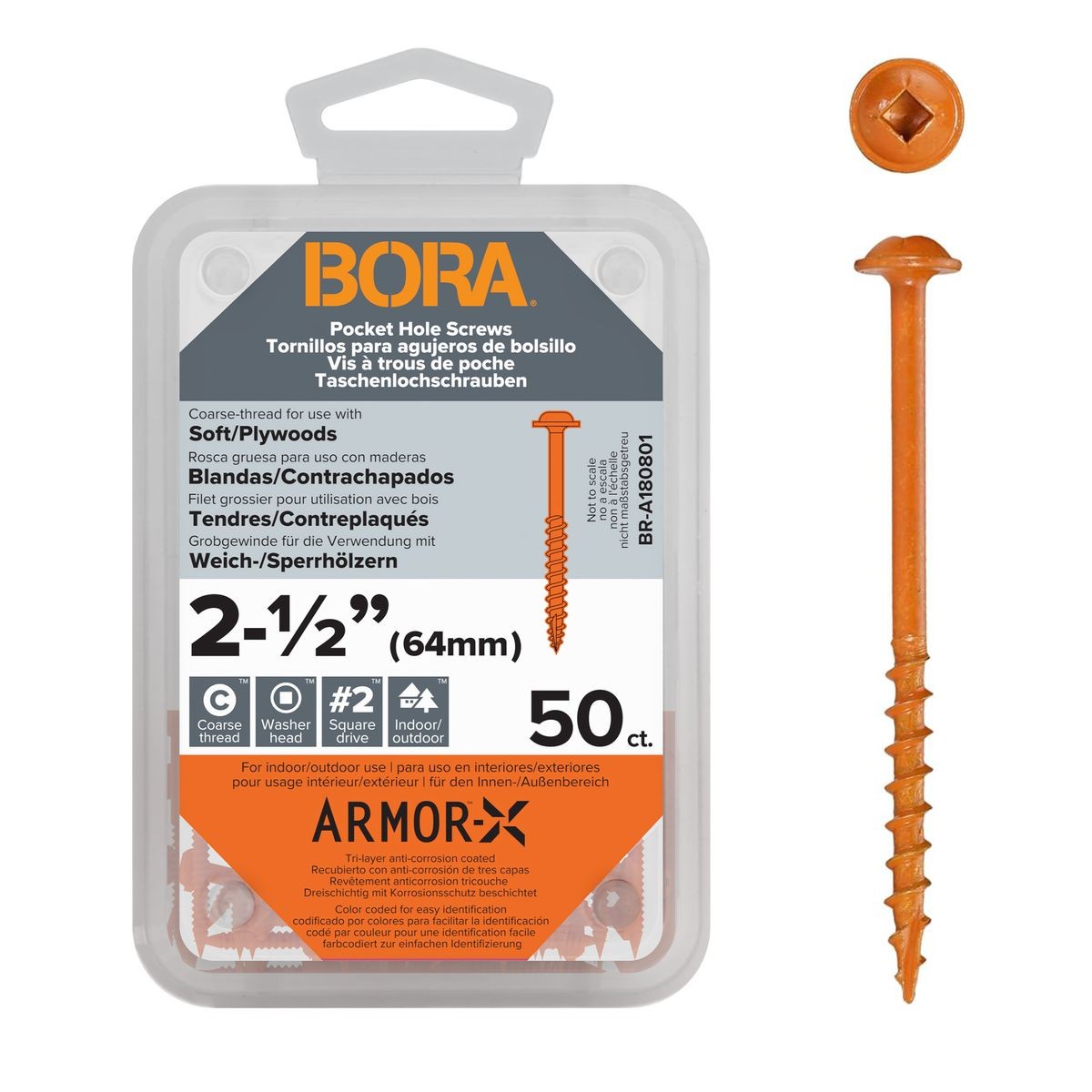 BORA Screws 2-1/2-Inch Coarse 50-pcs BR-A180801